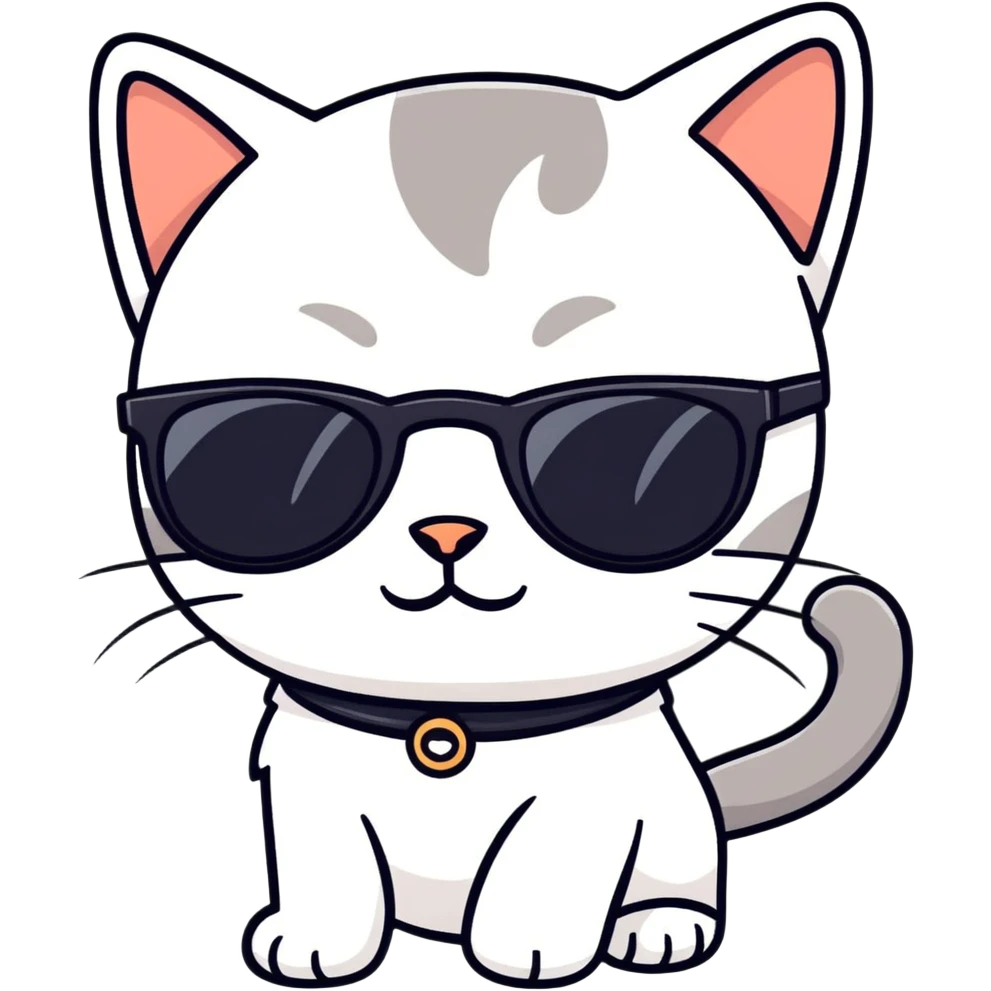 Cat with sunglasses emoji