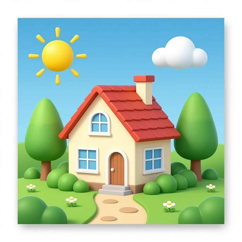 Uma casa muito bonita e fofa emoji