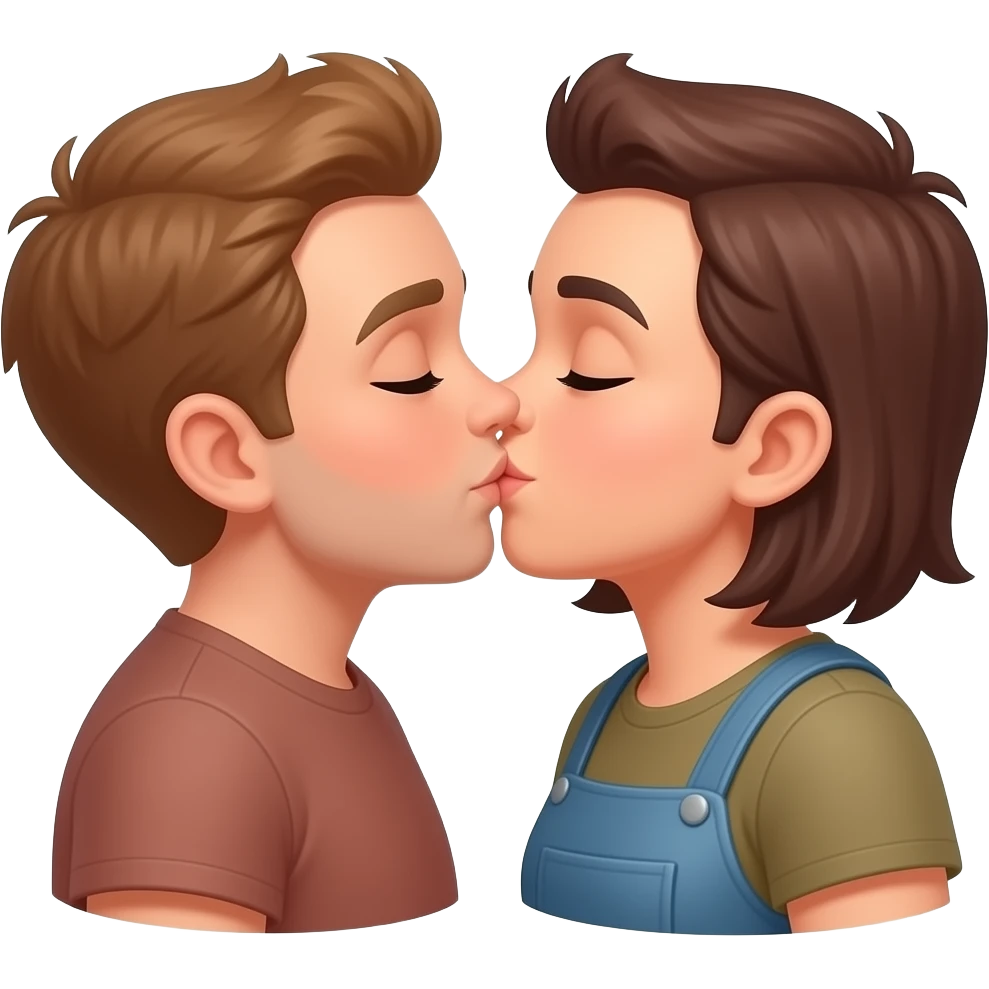 Lesbian couple kissing emoji