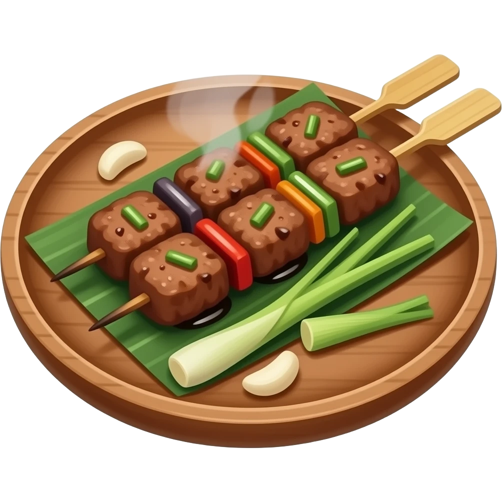 เนื้อเสียบไม้ย่าง แบบไทยๆ ไม่มีผัก ไหม้นิดๆ emoji