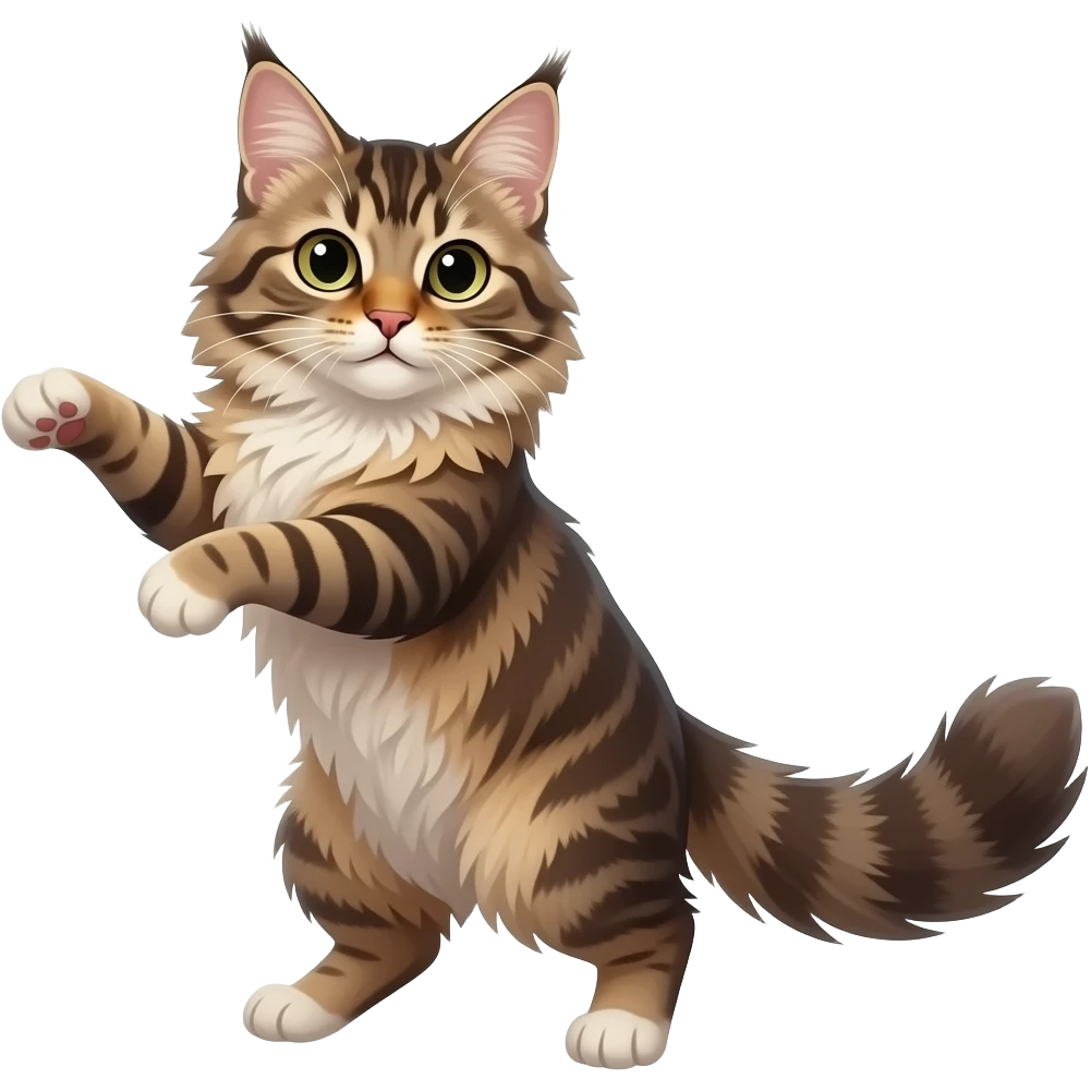 Dancing maine coon cat emoji