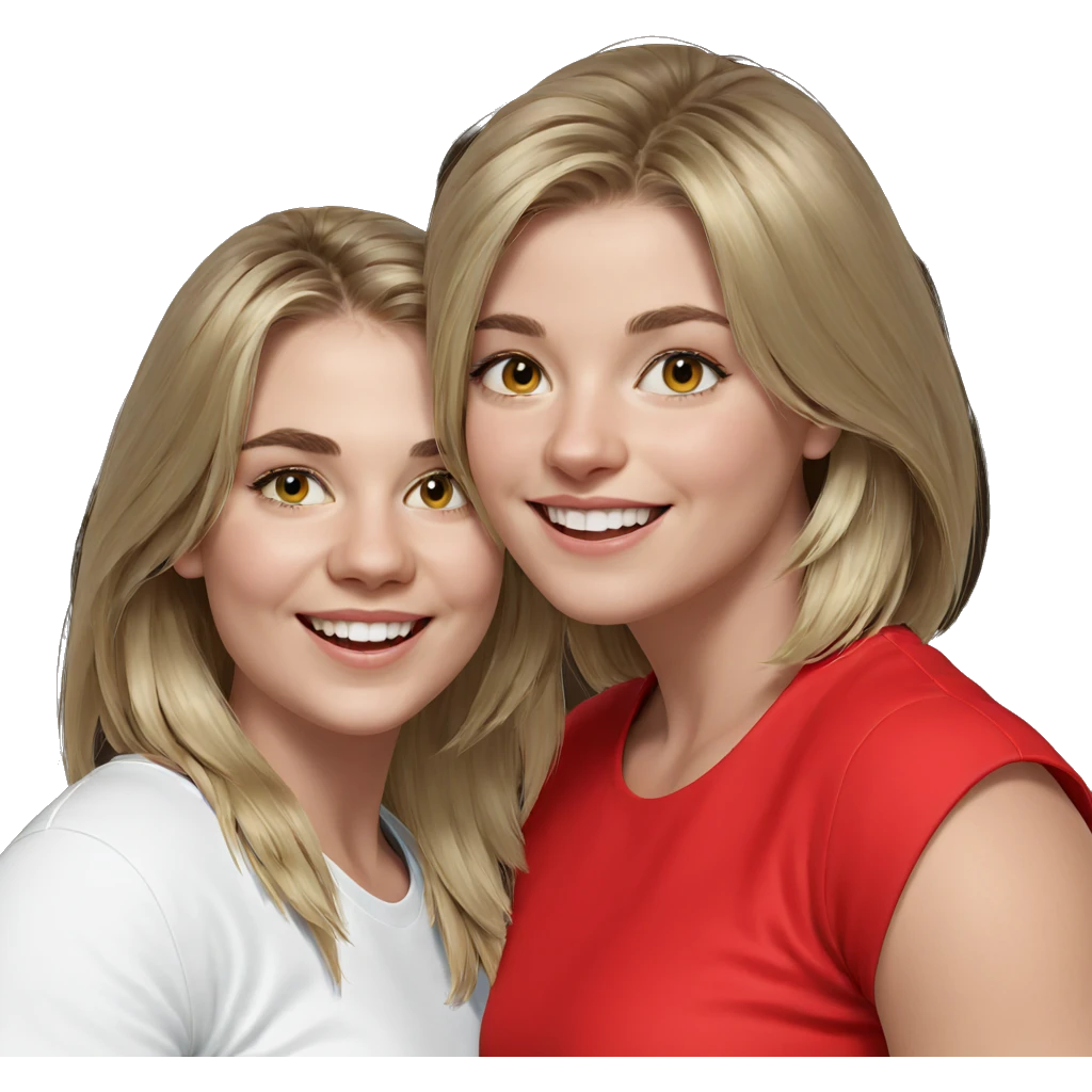 blonde girl with a smile emoji