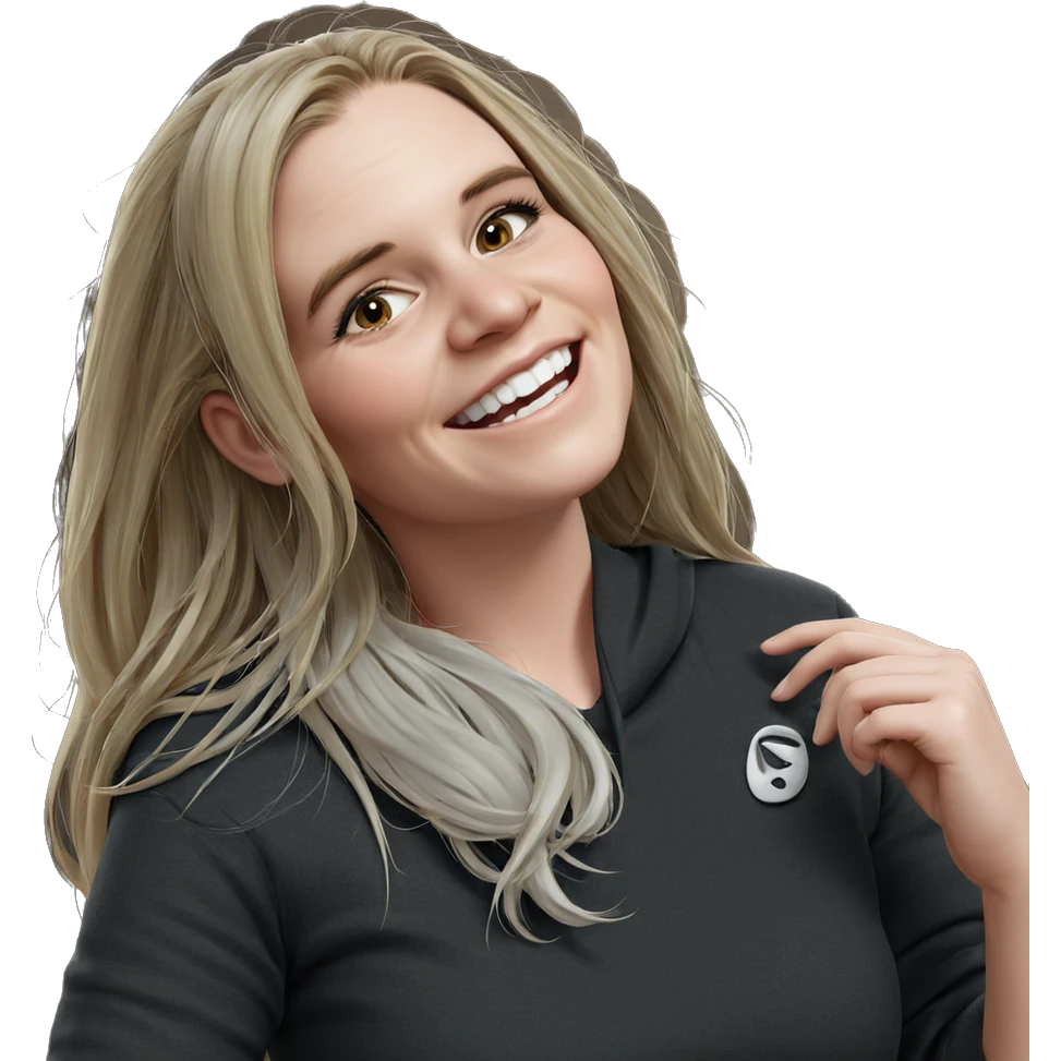 smiling girl with long hair emoji