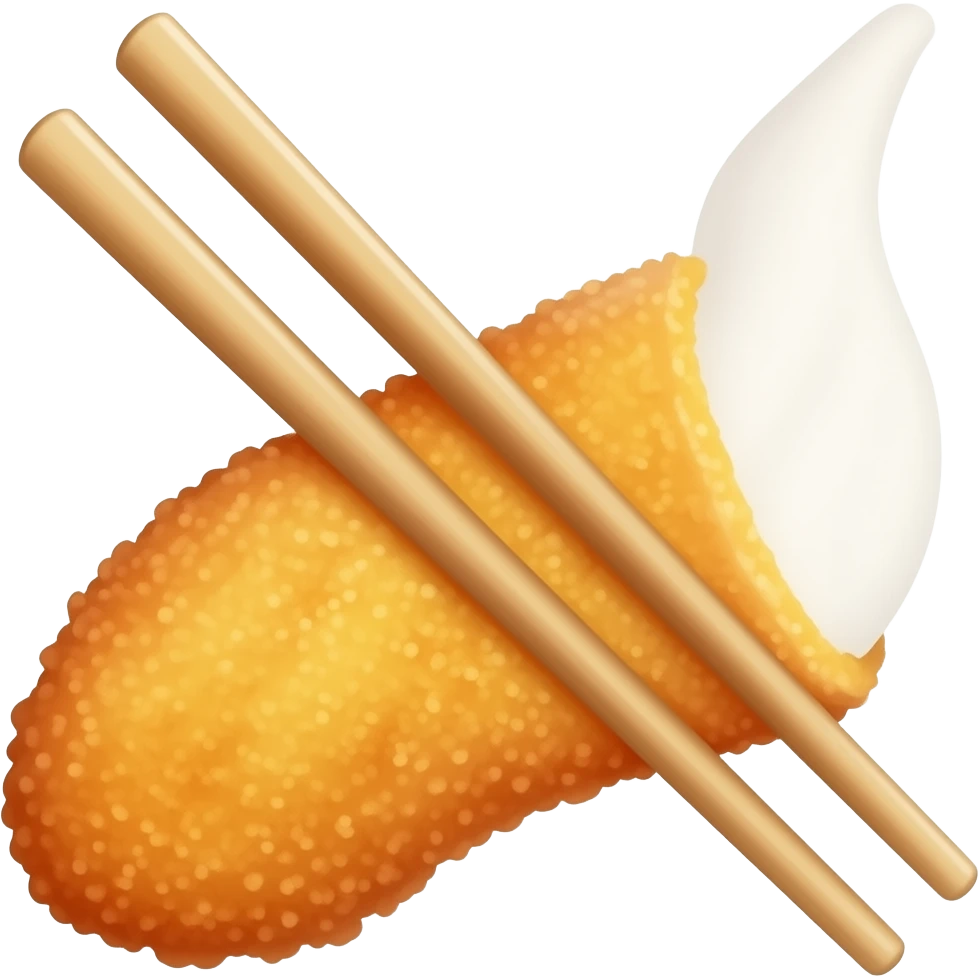 1peic of japanese tonkatsu holding by chopstick emoji