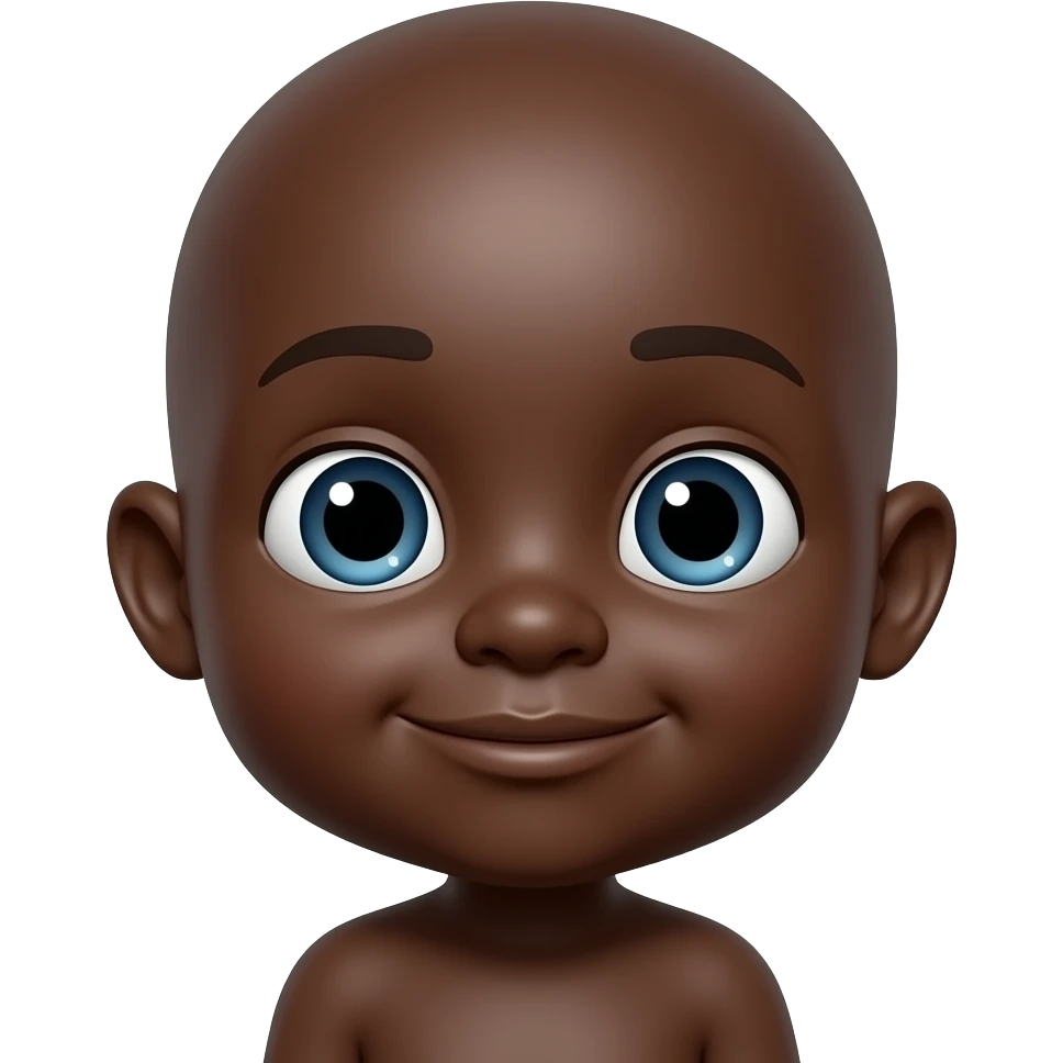 black baby with a huge ass head emoji