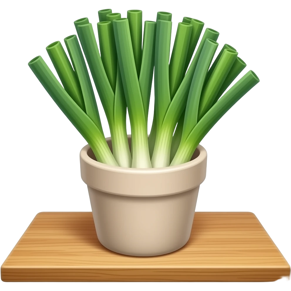 Spring onions in a pot emoji