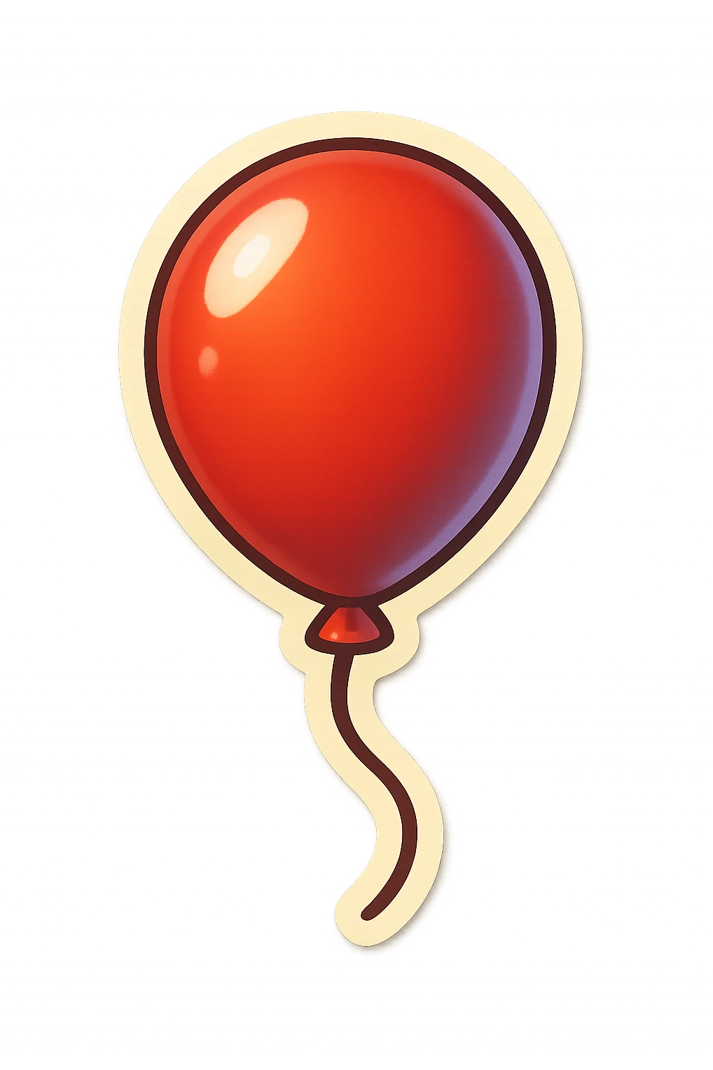 single balloon symbol, cartoon style sticker, simple and clear, no text emoji