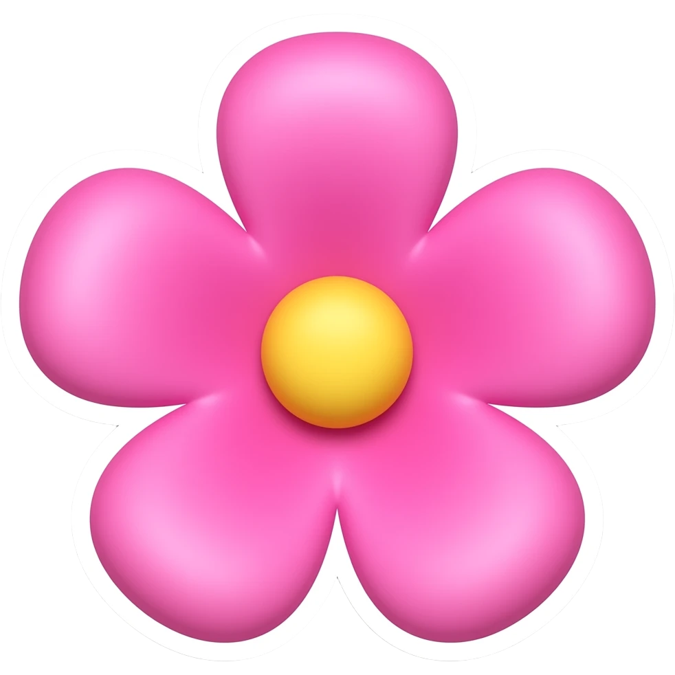 Bitte in einem süssen Aesthetic die komplett hell rosa sind und am Rand ein bisschen, Clean vibe Girly Sticker mit Blumen emoji
