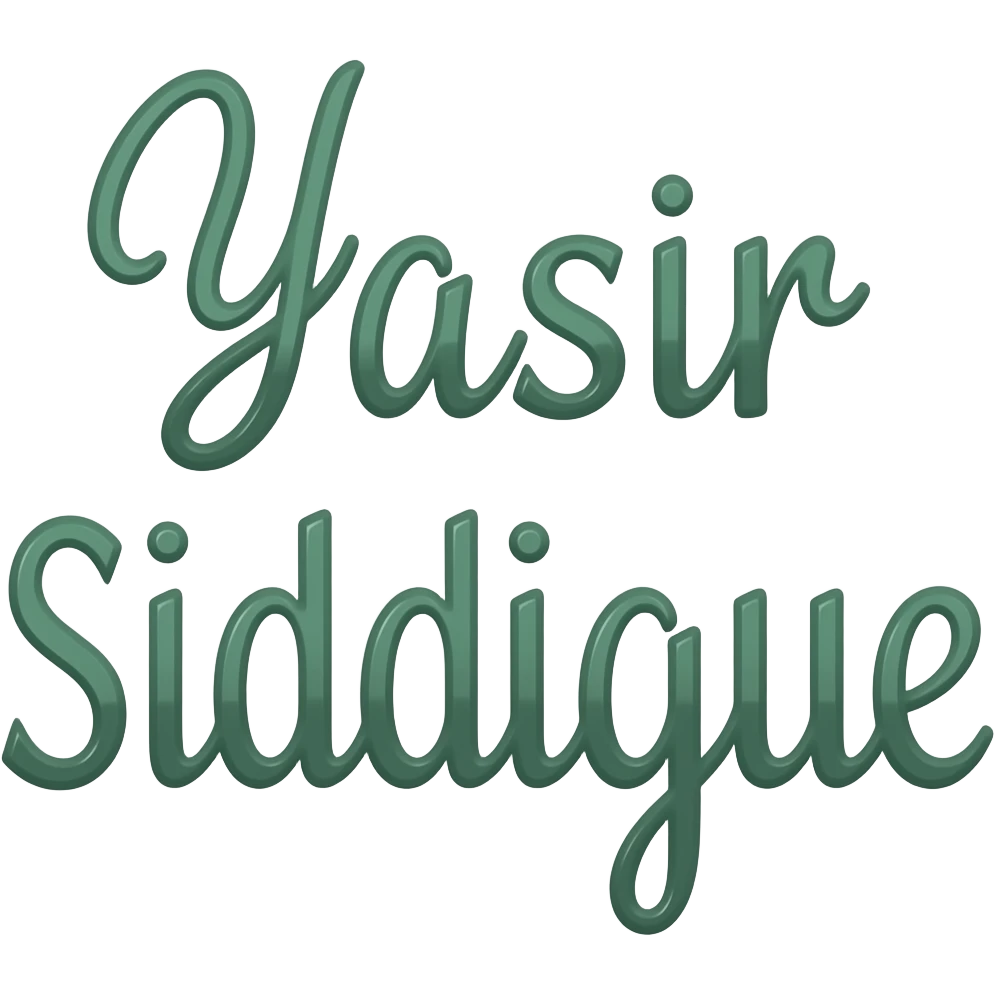 a Picure of the letters of a namef call Yasir Siddique emoji