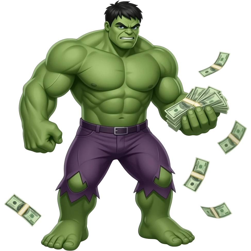 Hulk receive a lot of money emoji