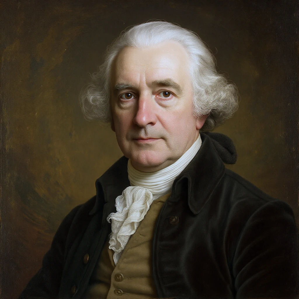 portrait of Thomas Malthus, 18th-century English economist, wearing period clothing, neutral background, realistic style emoji