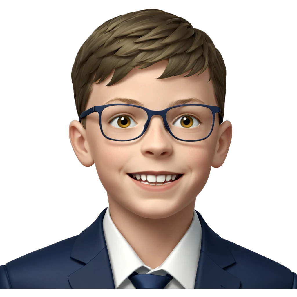 smiling boy in formal attire emoji