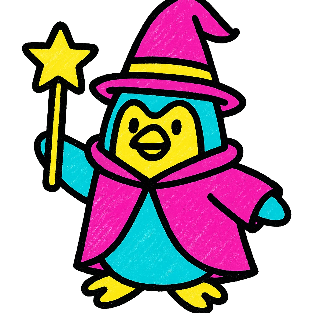 Penguin Wizard emoji