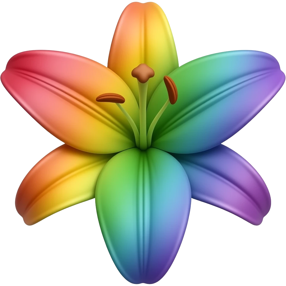 Rainbow lily flower emoji