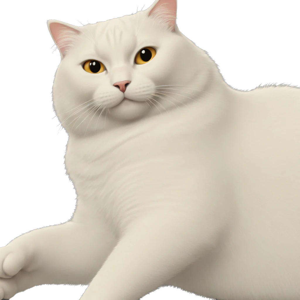 white cat on grey backdrop emoji