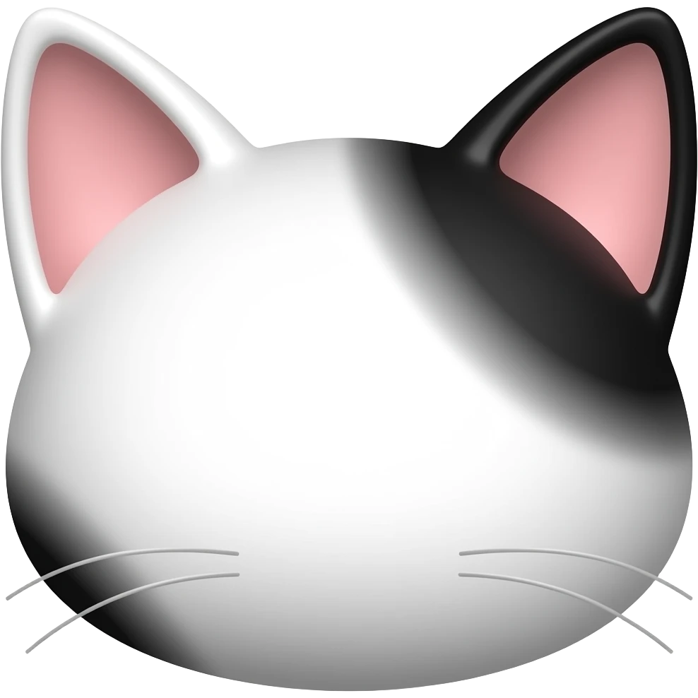 one white cat ear and one black ear cat discord emoji no face just cats ears (one black and one white) emoji