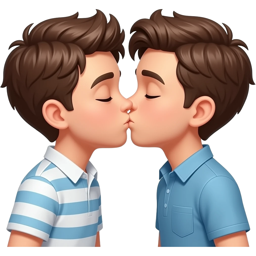 Unos chicos besandose emoji
