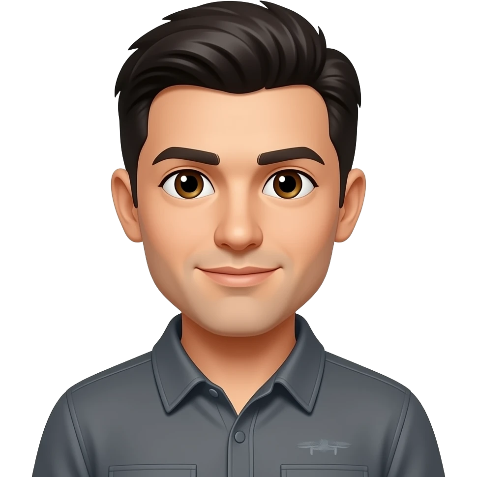 drone-pilot, brown eyes, black hair emoji