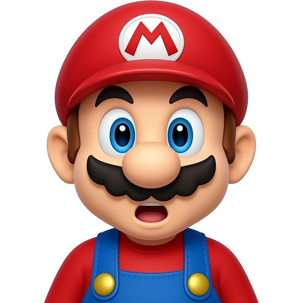 I need a mario emoji with surprised expressions emoji