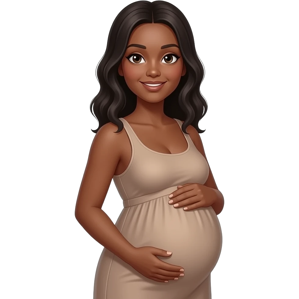 Naked Black pregnant woman emoji