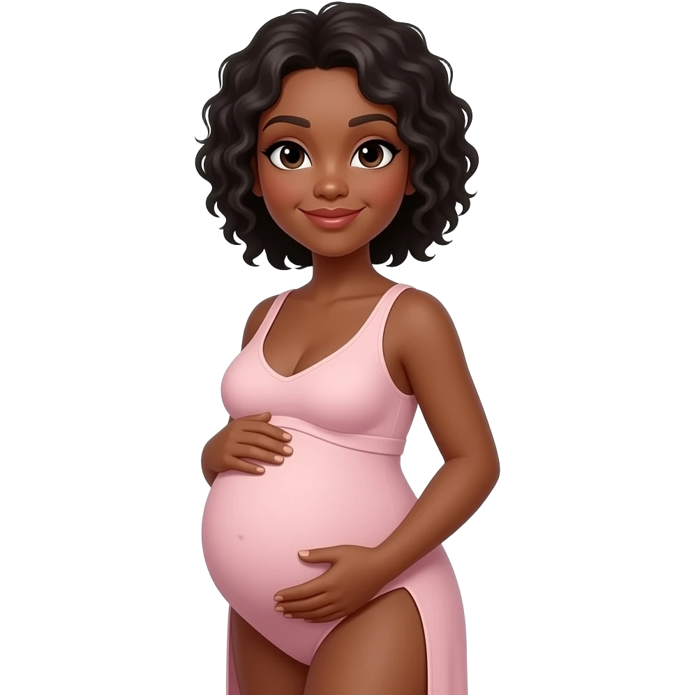 Nude Black woman pregnant.  by whitephallus white phallus. emoji