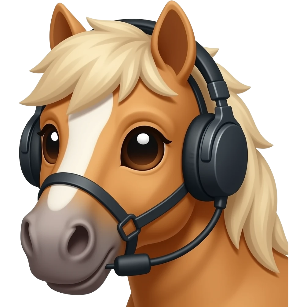 Pony with Headset closeup emoji