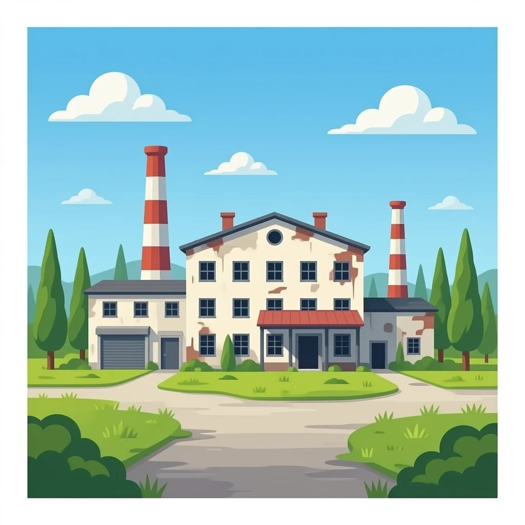Simple abandoned factory emoji