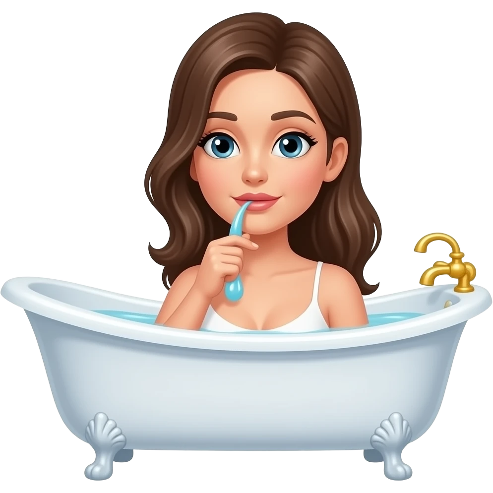Hot woman urinating in the bathtub emoji