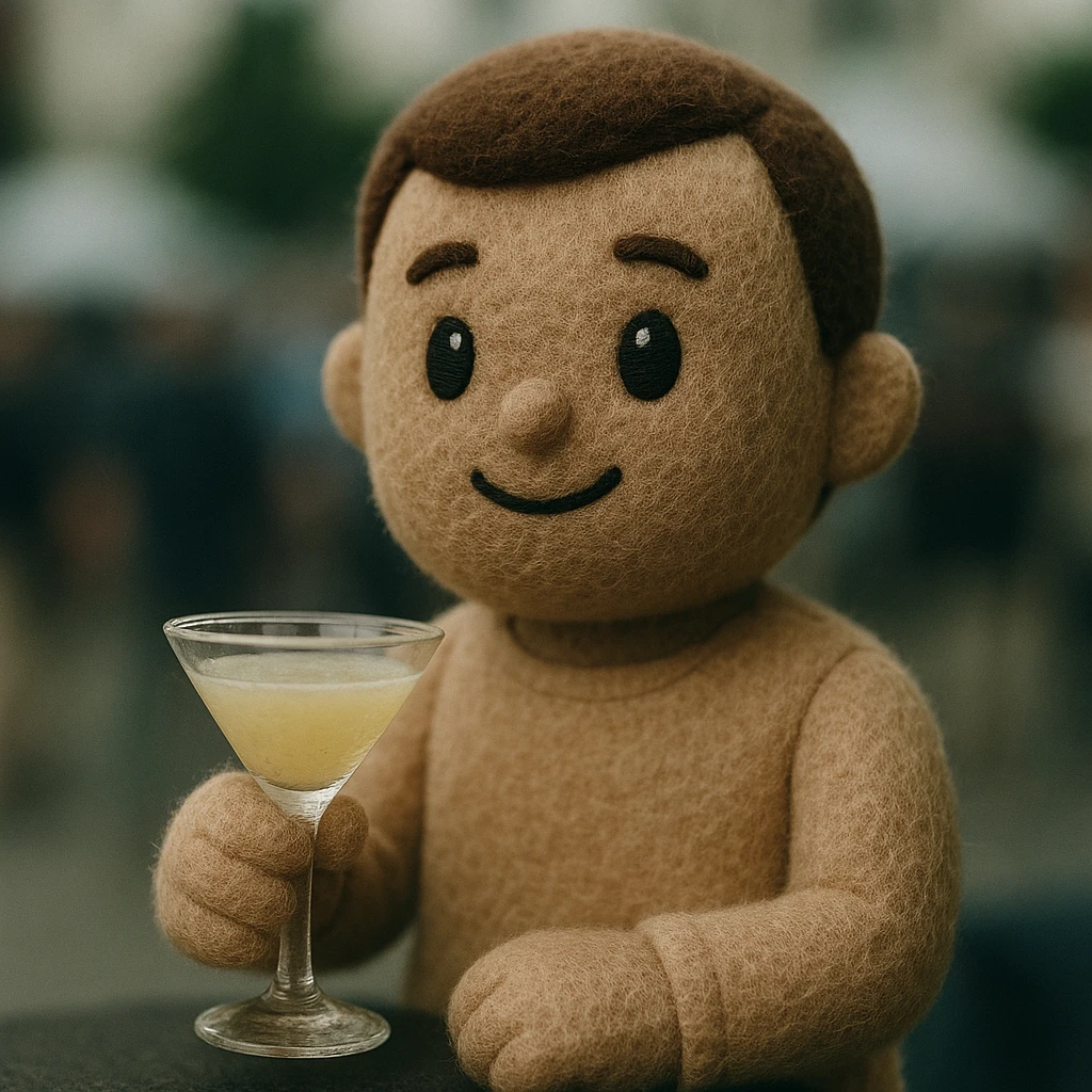 A person with a cocktail glass emoji