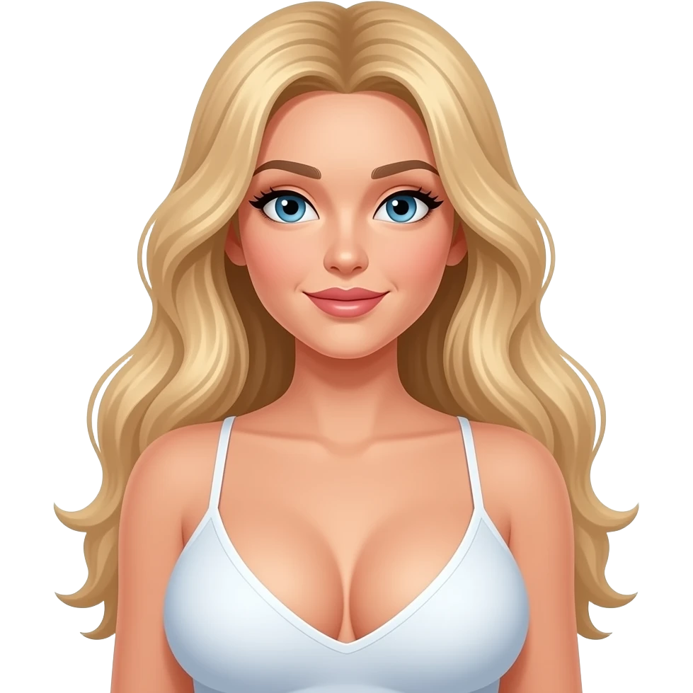 uzun saçlı koskocaman göğüslü sarışın kadın emojisi emoji