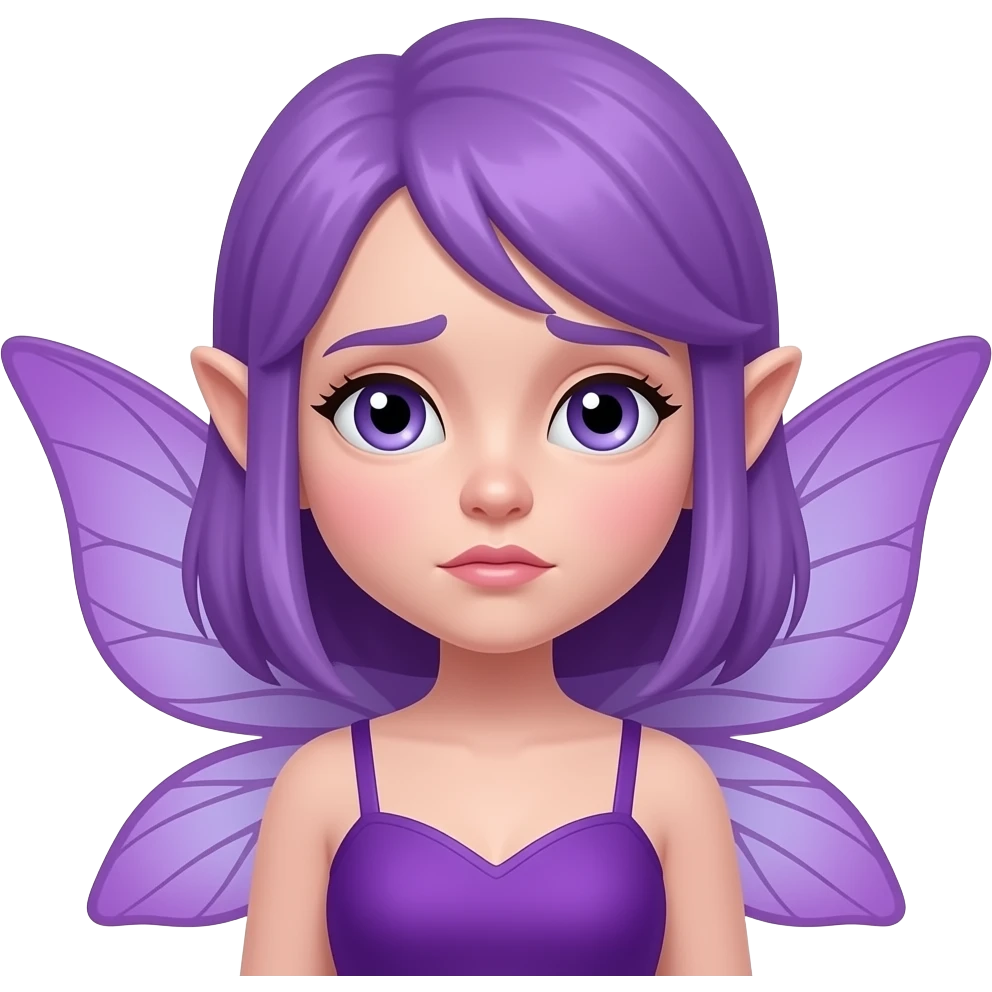 gloomy purple fairy lady emoji