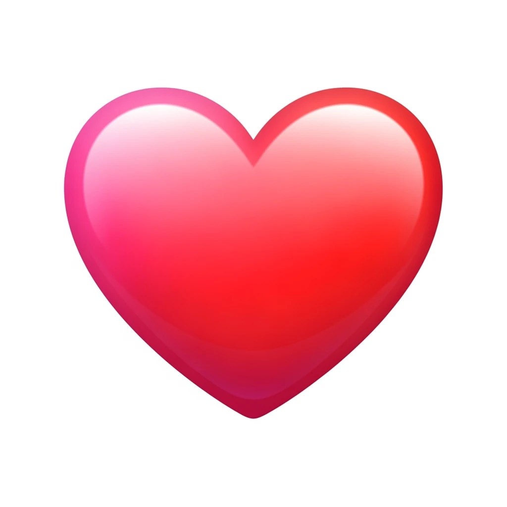 heart emoji with a gradient effect, cute and shiny emoji