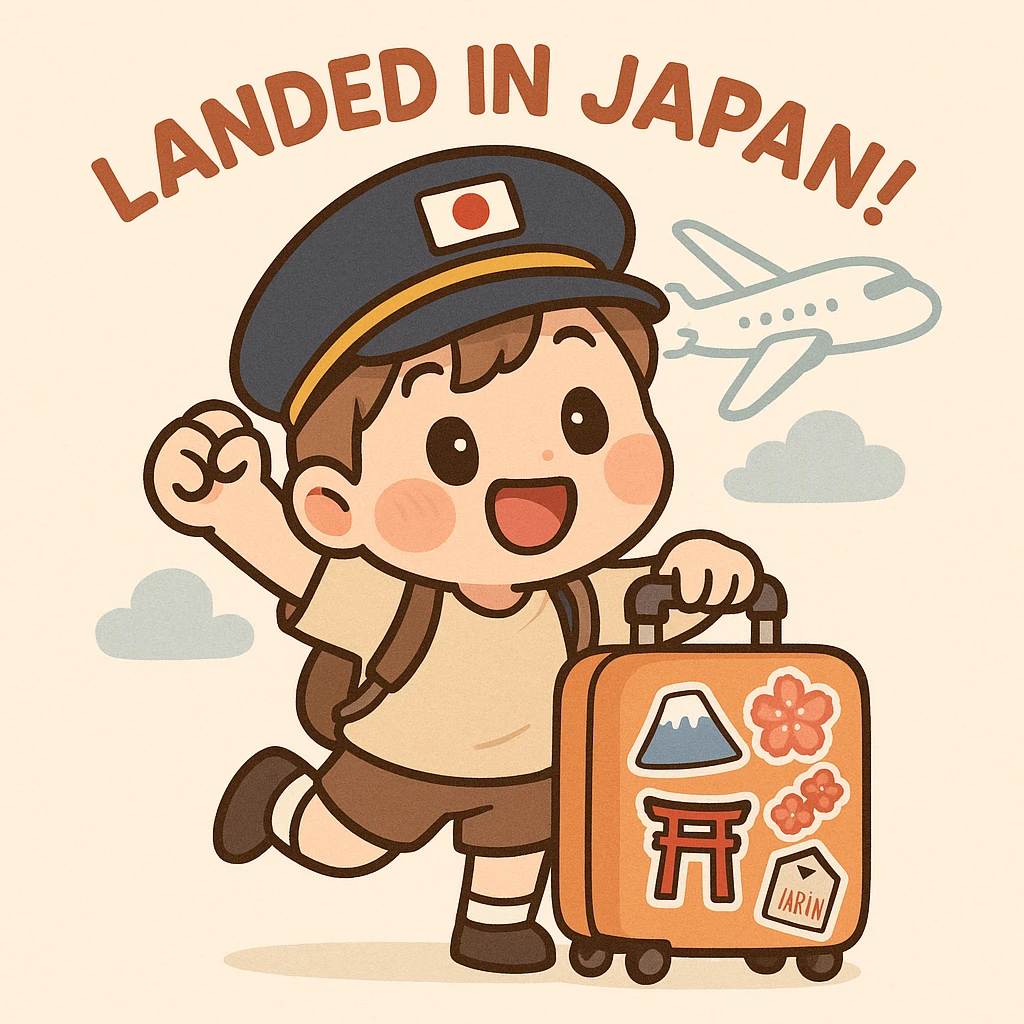 sticker conmemorating landing in japan emoji