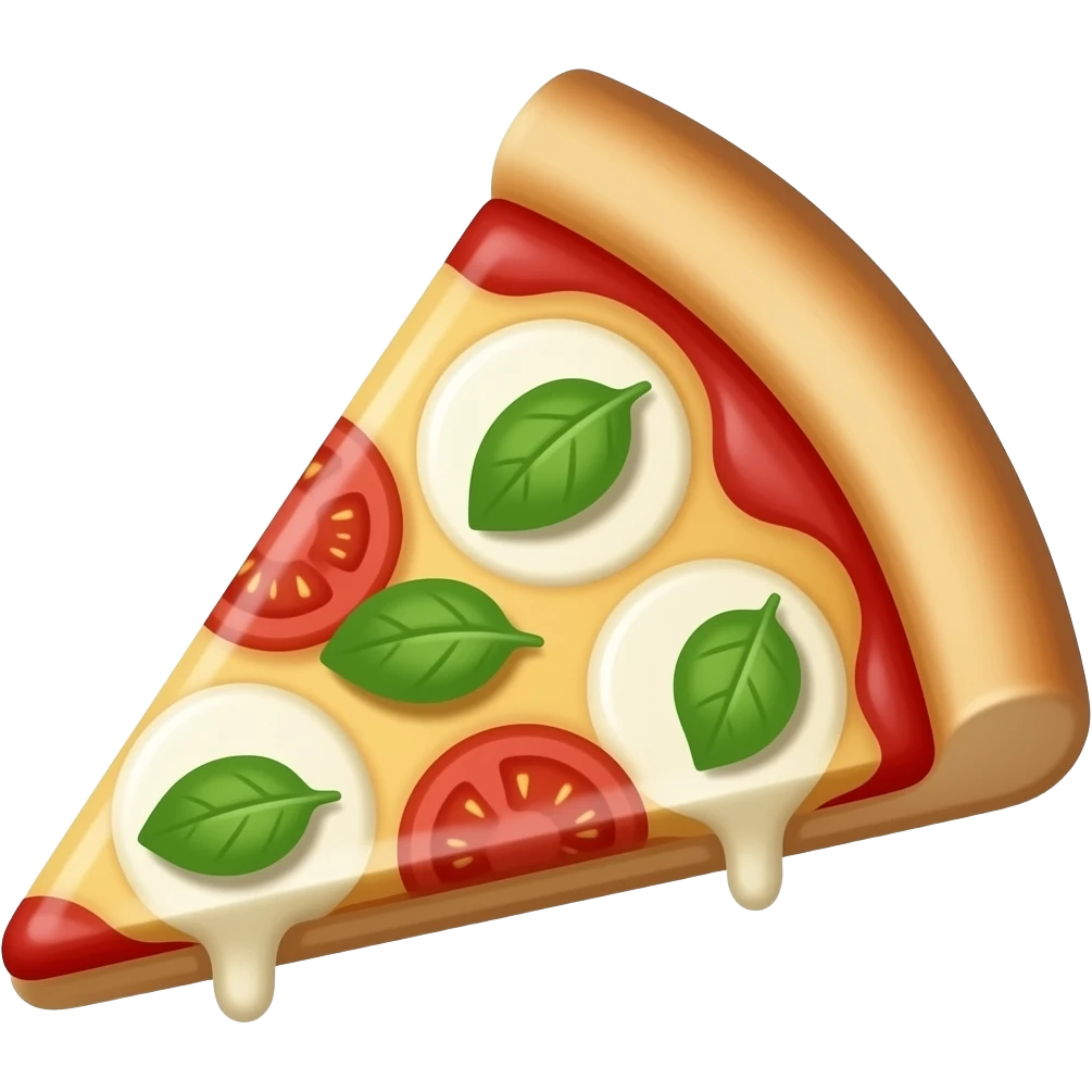 Neopolitan margherita pizza slice emoji