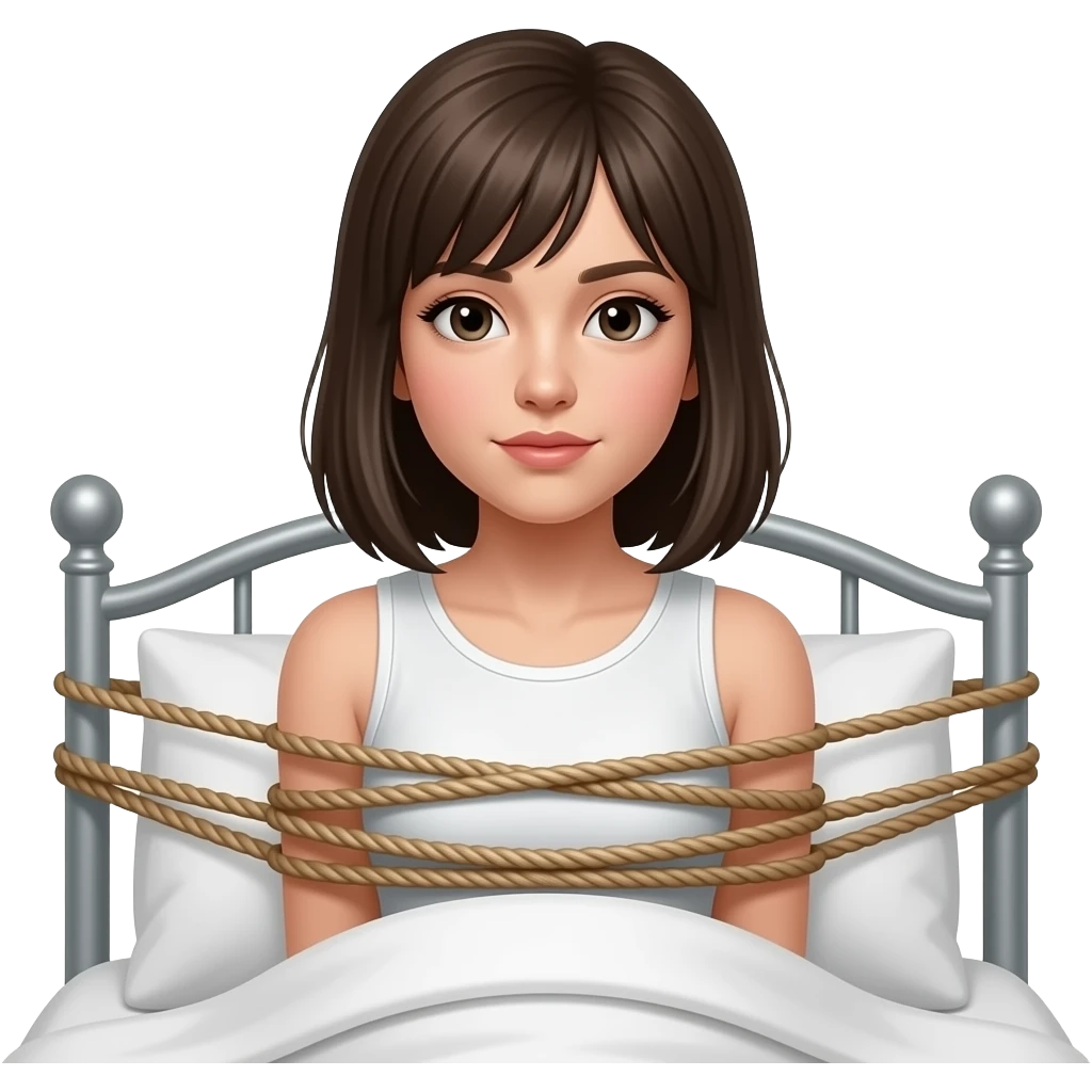 Girl tied to bed realistic emoji