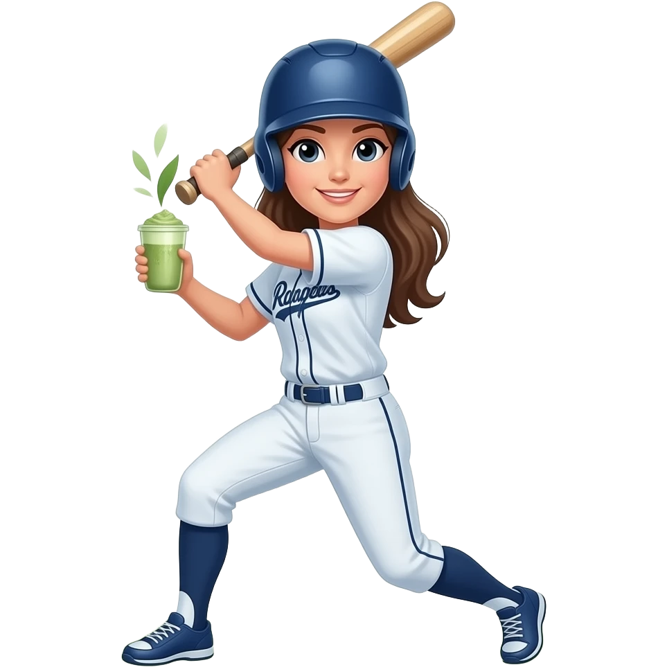 Woman, matcha, baseball emoji