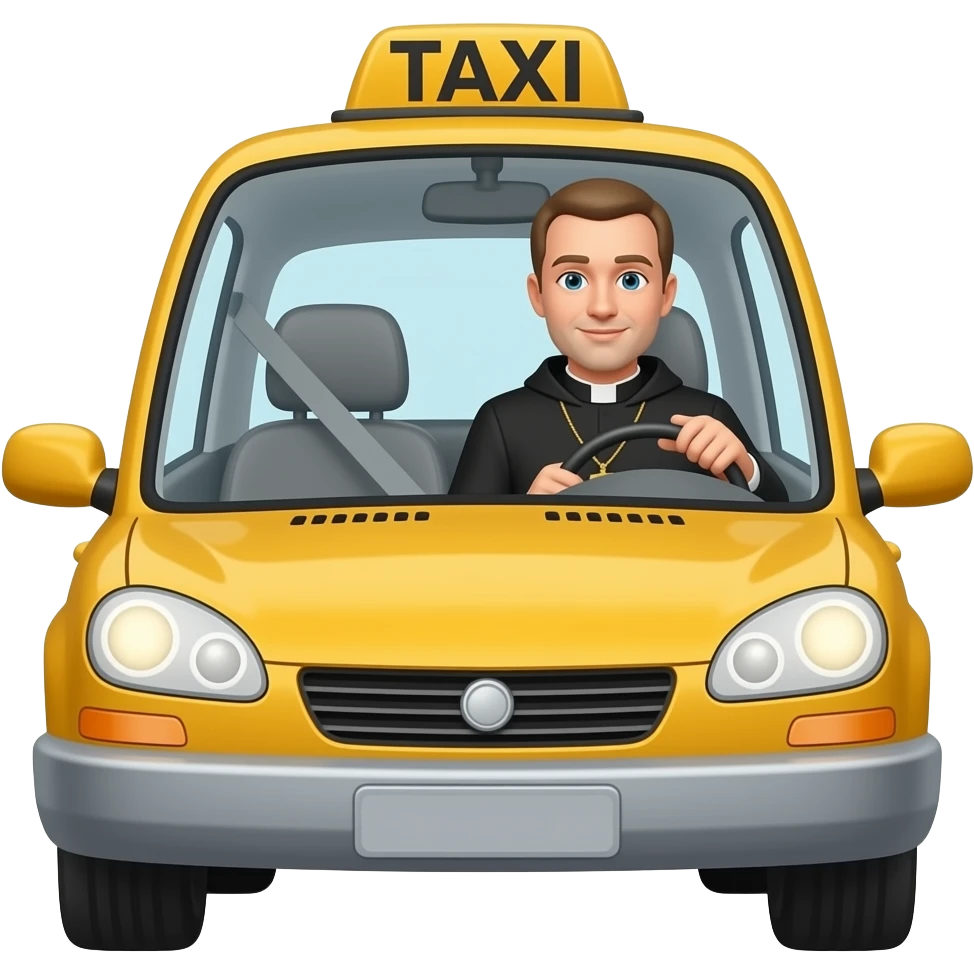 The priest is a taxist emoji