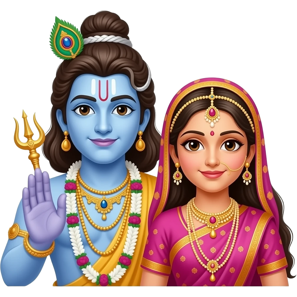 Krishna God ji with radha ji emoji