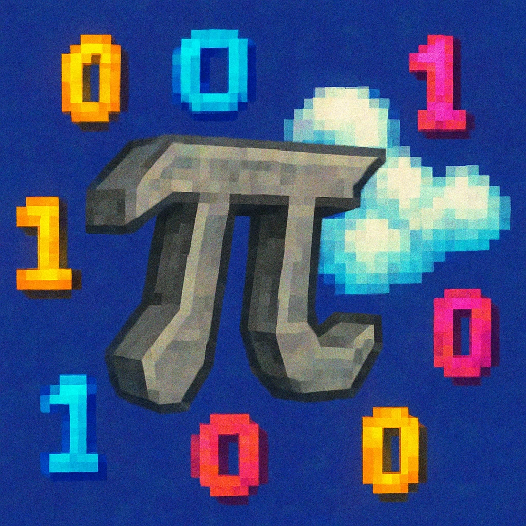 pi math symbol with binary numbers and magical cloud coming out emoji