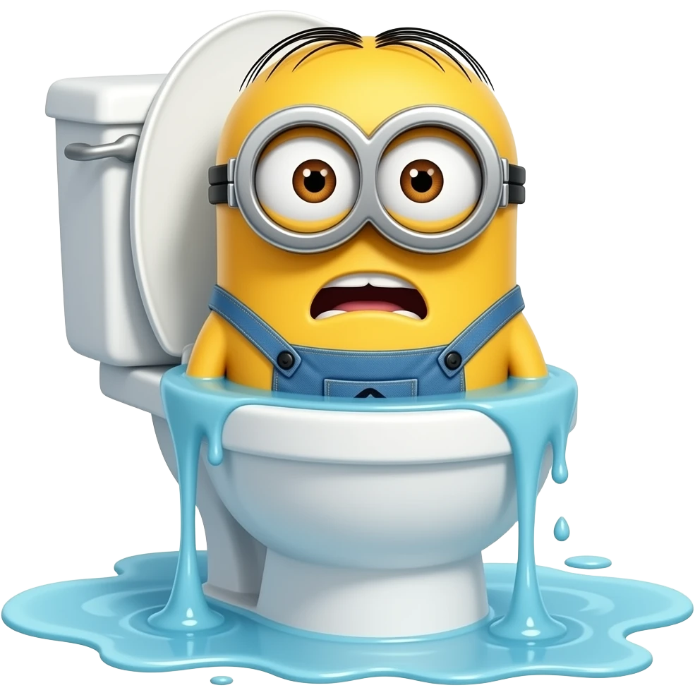 Minion stuck in a toilet emoji