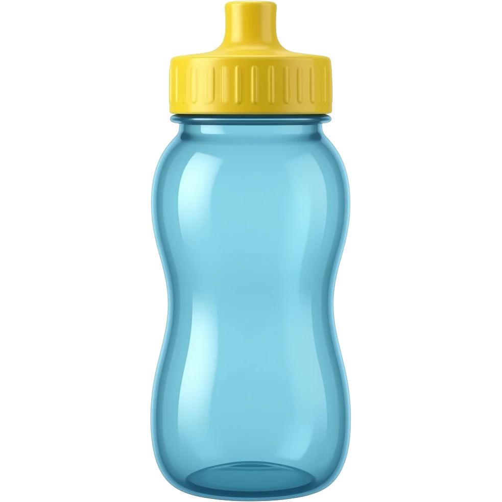 soft blue yellow school Water bottle, transparent background inspired by barbie colour pallete emoji