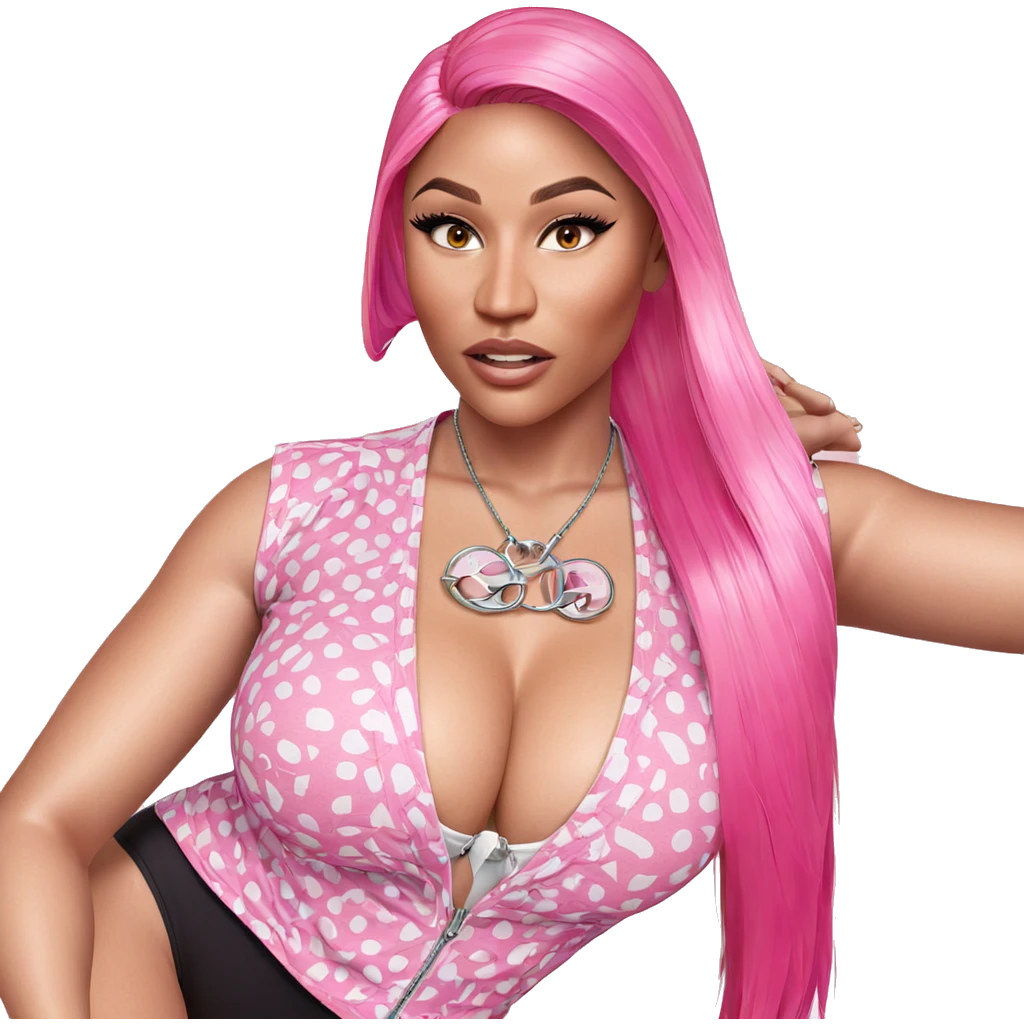 pink-haired beauty with cleavage emoji
