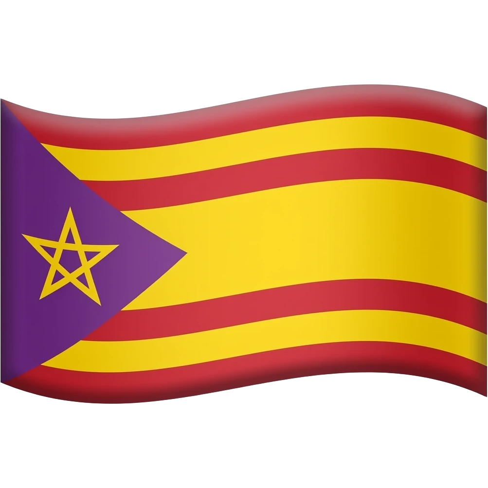 Bandera republicana de España, con colores rojo amarillo y lila emoji