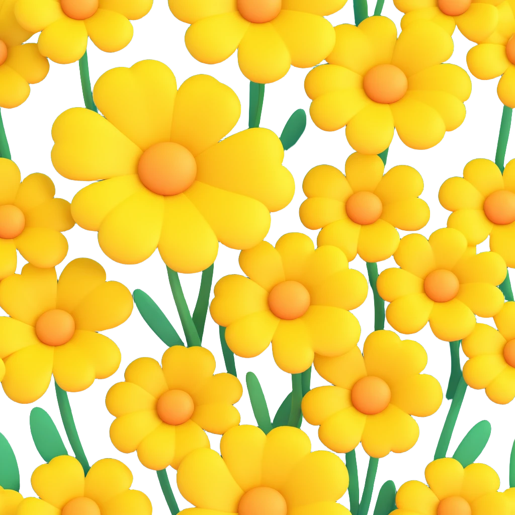 3D iOS cartoon style, extra voluminous yellow yarrow flower, no faces or smiles, natural and playful, rounded shapes, bright colors emoji