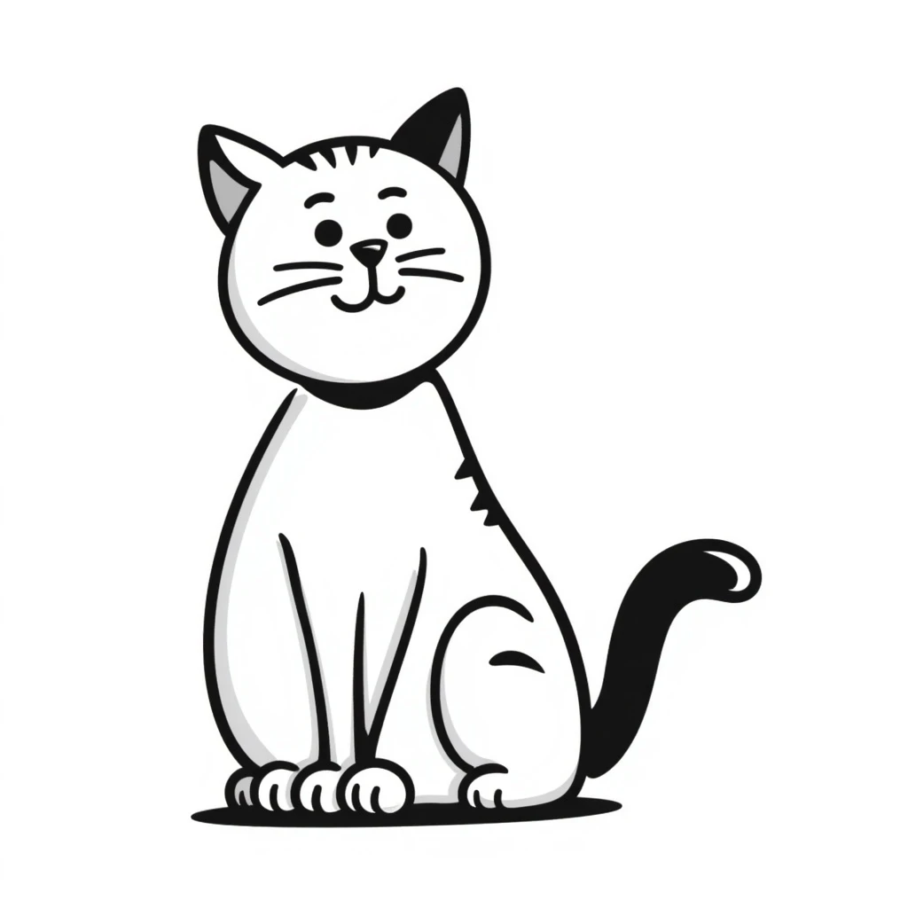 cat in hand drawn doodle style emoji