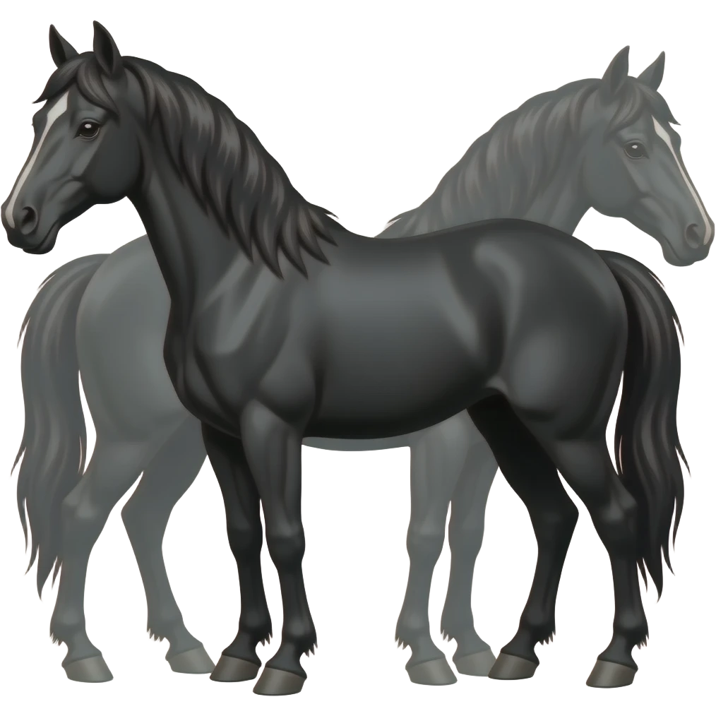 Black horse standing emoji
