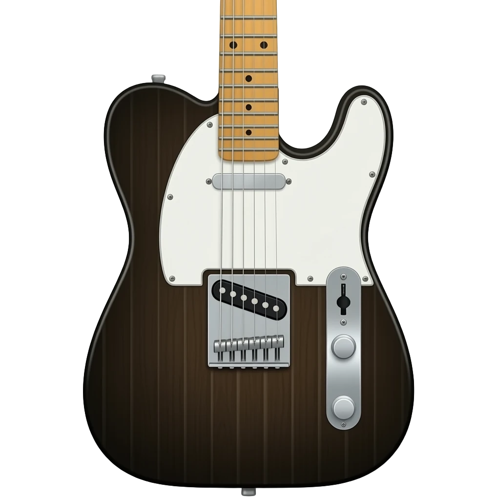 guitar telecaster with black colored wooden body emoji
