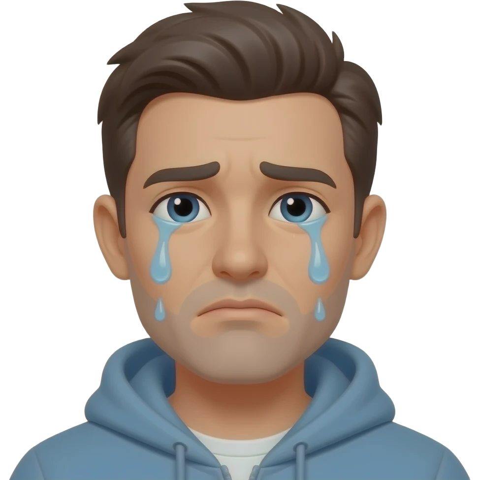 너무 슬퍼서 눈물이 옆으로 나오는 이모티콘 만들어줘 emoji