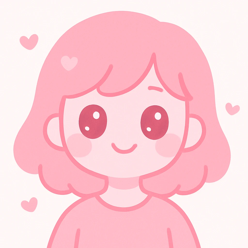 self-portrait in a pink color scheme, soft and dreamy emoji