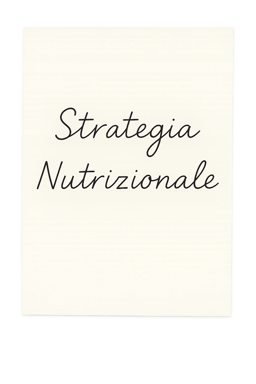 foglio con scritto "Strategia Nutrizionale" emoji